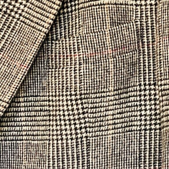 Vintage 90's Brooks Brothers USA Made Ivy Style Glen Plaid Blazer Camel Hair 42R - Picture 4 of 13